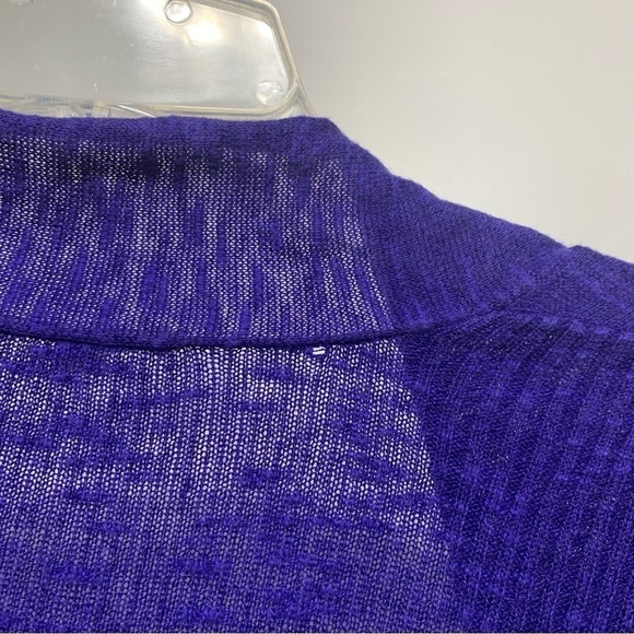 Eileen Fisher Linen Cotton Blend Blue Lightweight Knit Cardigan Sweater sz XS - Picture 9 of 10